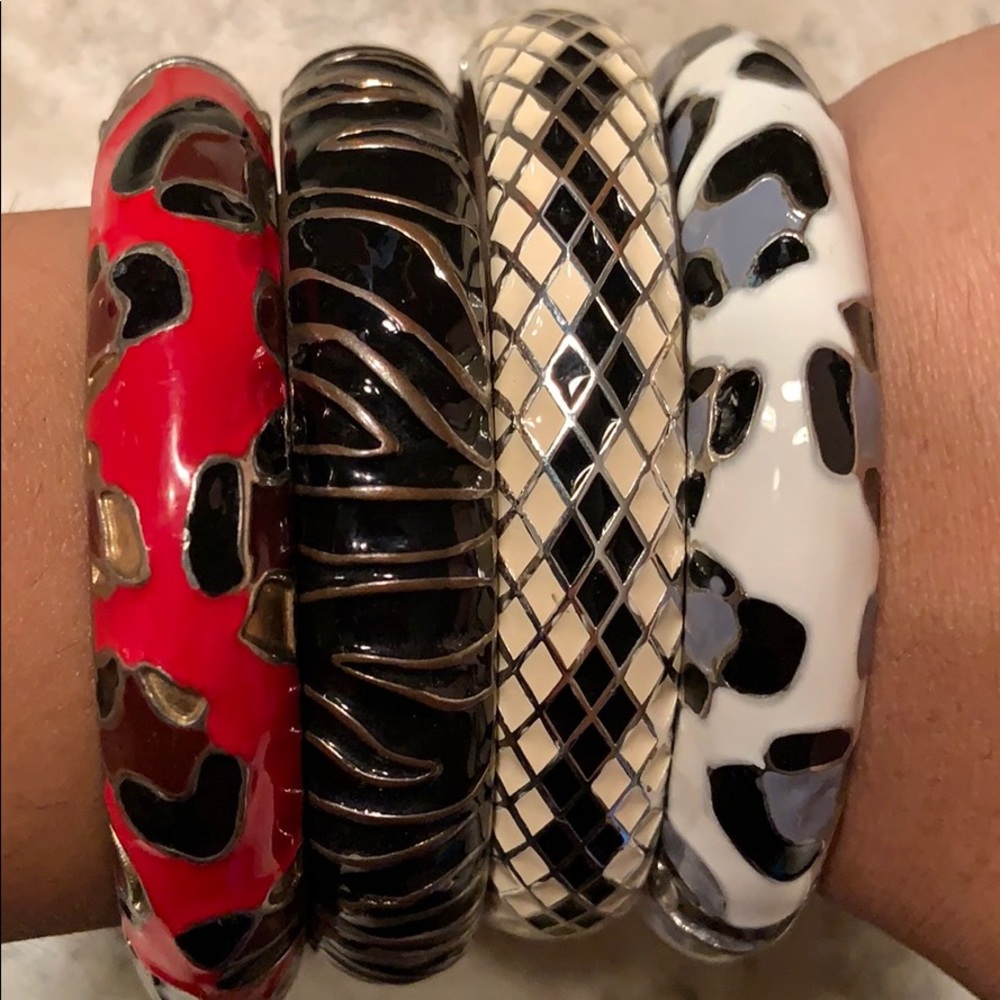 4 animal print bracelets